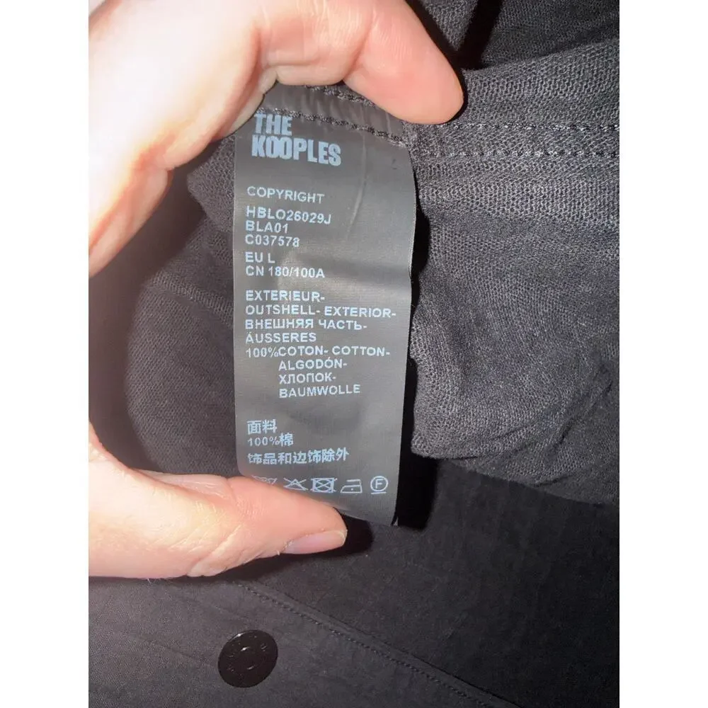 The Kooples Black Quilted Jacket – 100% Cotton – Size Large – NWT – Minimalist - Picture 6 of 6